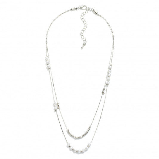 Renee Necklace in Silvertone
