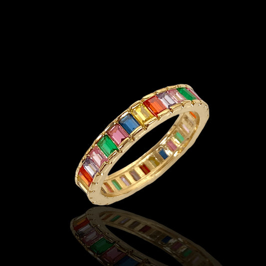 4mm Eternity Band Ring in Multi Zirconia