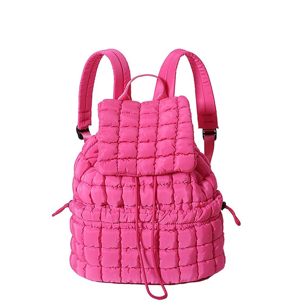 Quilted Puffer Backpack in Pink