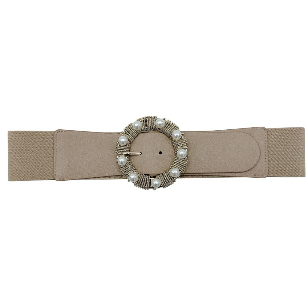 Elastic Braided Belt With Round Buckle