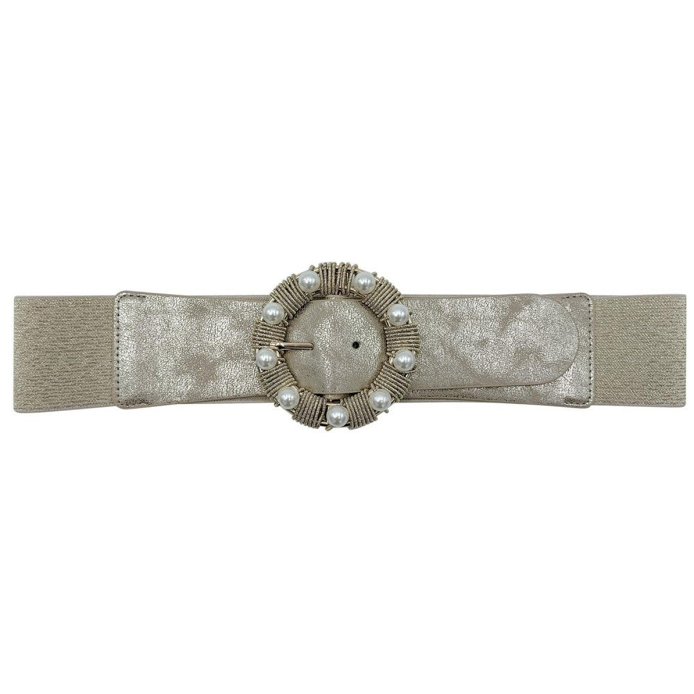 Elastic Braided Belt With Round Buckle