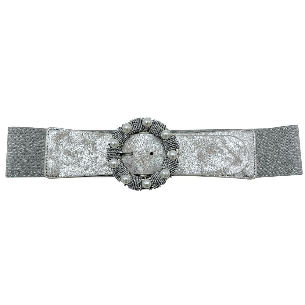 Elastic Braided Belt With Round Buckle
