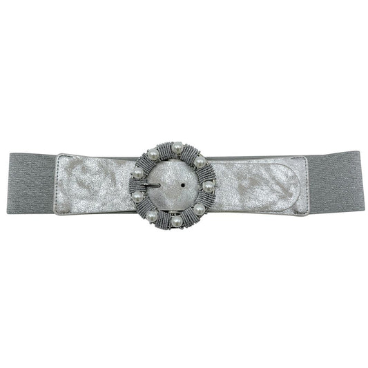 Elastic Braided Belt With Round Buckle