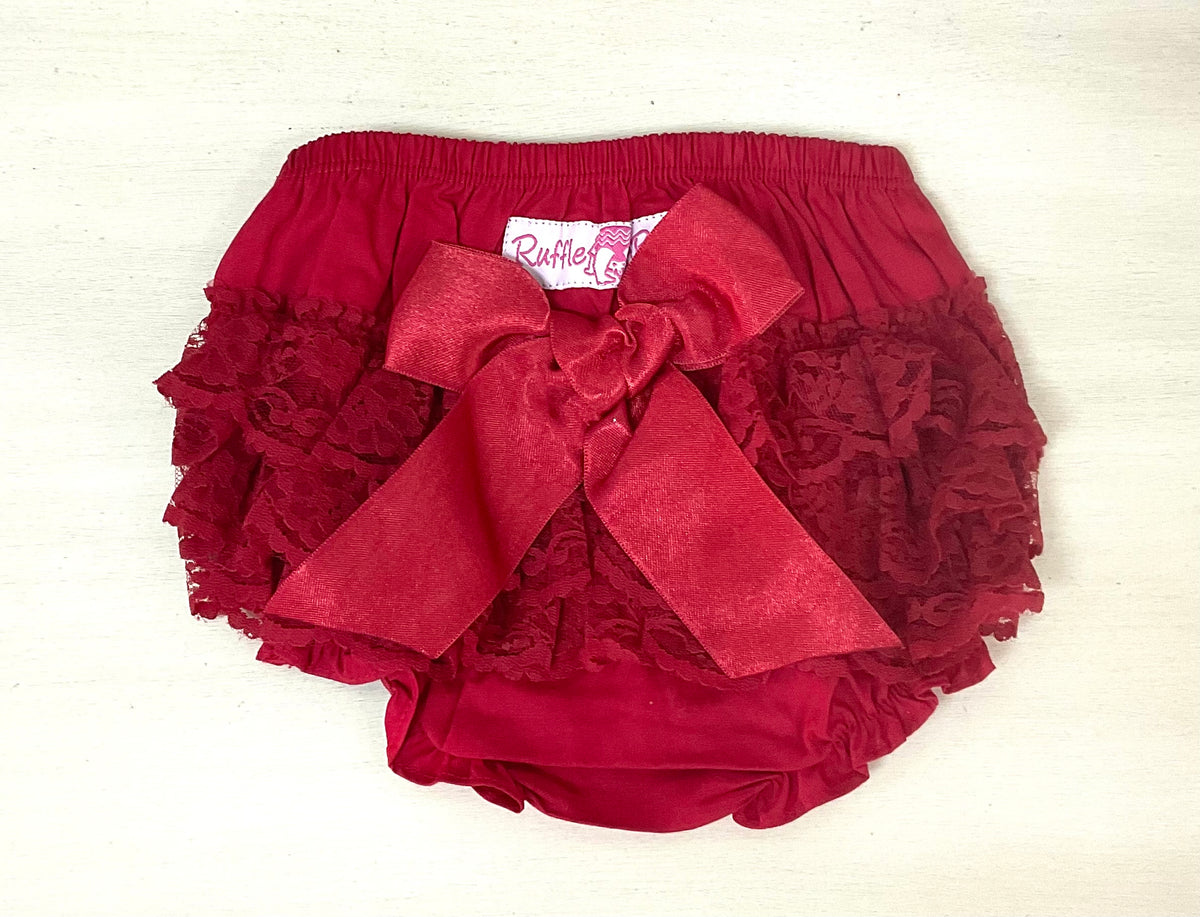 Red Lace Bloomer Ruffle Butt