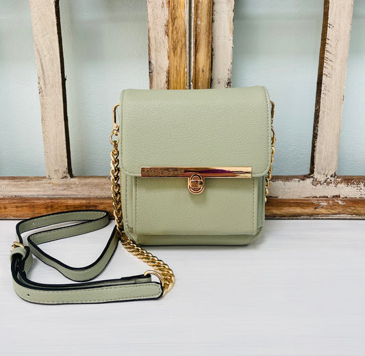 Odette Square Crossbody in Lt Sage