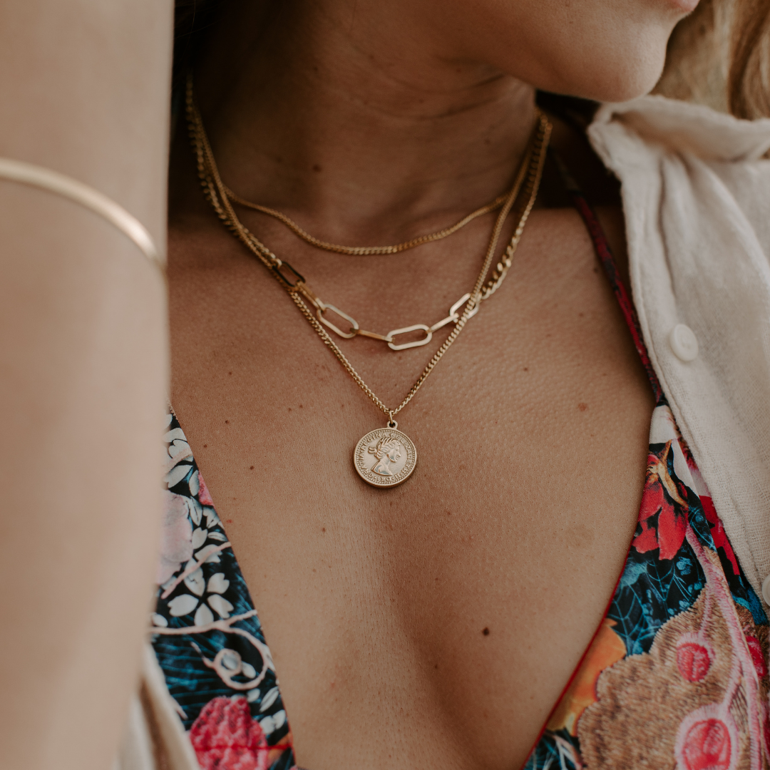 3 Little Birds Necklace: Gold