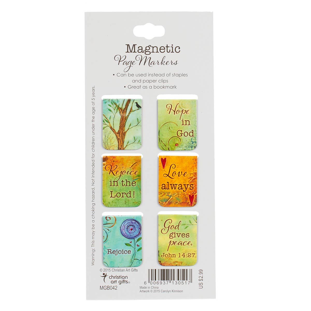 Magnetic Bookmark Set Mini Peaceful Thoughts