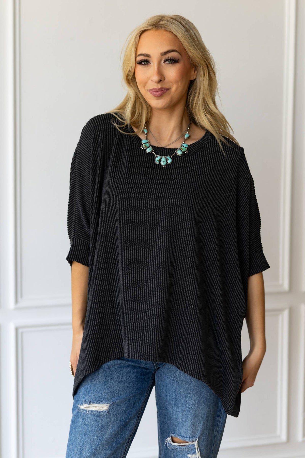 Laramie Poncho Top in Black