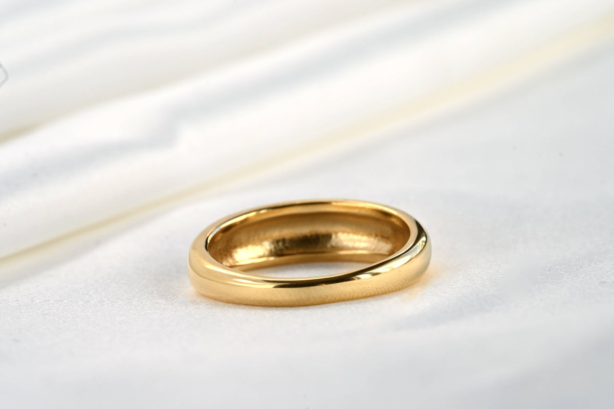 18k Gold Dome Ring - Waterproof  Thick Band