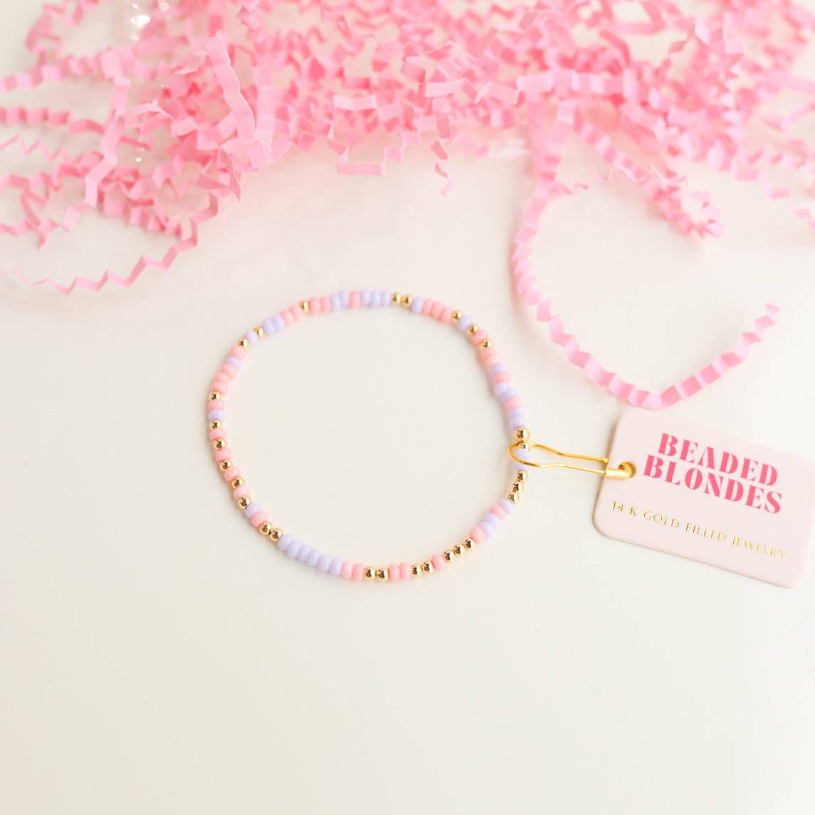 Pink and Light Purple Sprinkle Bracelet: Petite 6.25 inch