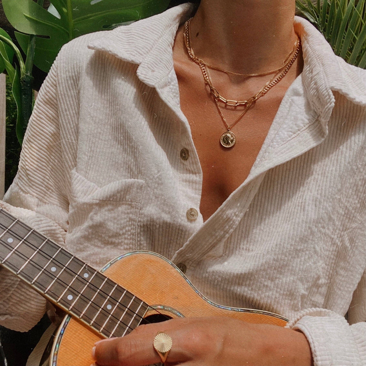 3 Little Birds Necklace: Gold