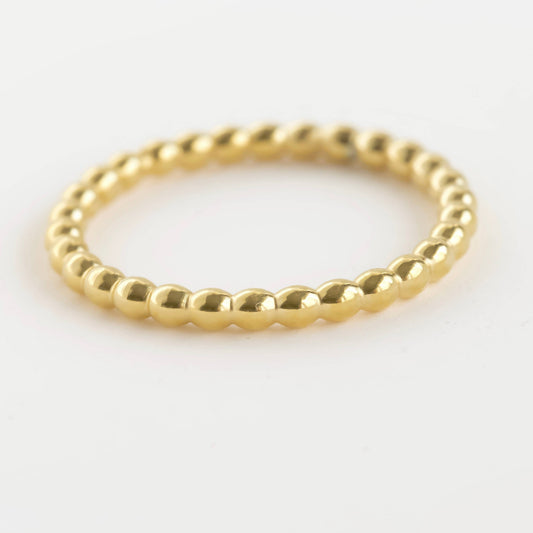 Dainty Beaded Gold Rings - Waterproof 18k Gold PVD