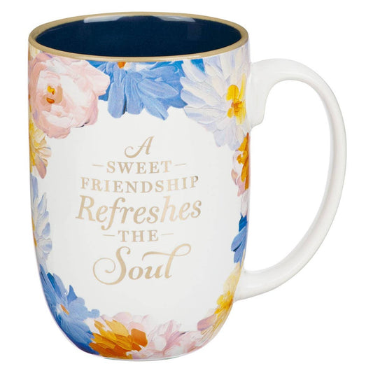 Mug Painted Floral Sweet Friendship