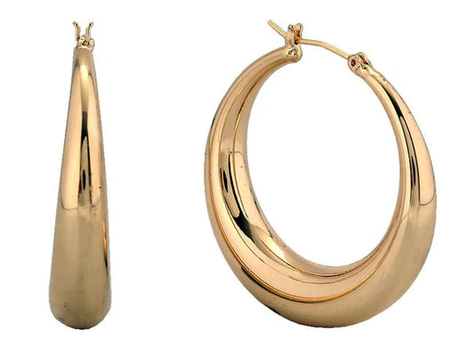 Halo Chunky Hoop Earrings 14k Dipped