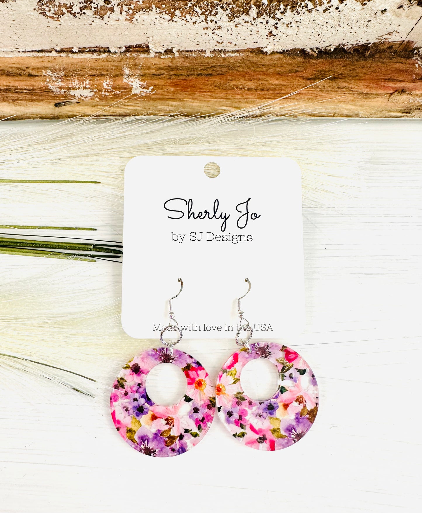 Petunia Circle Earrings by Sherly Jo Designs