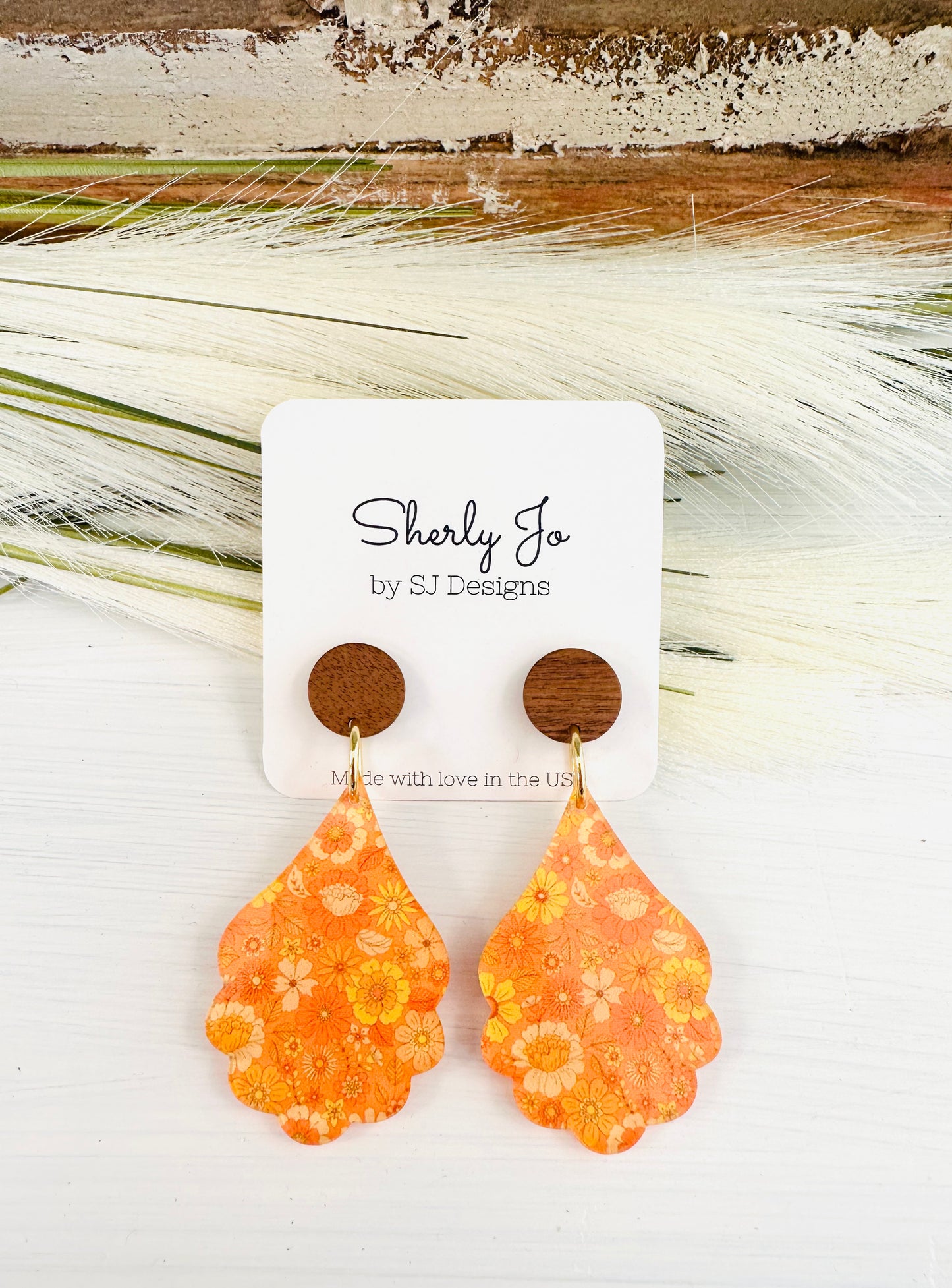 Retro Floral Dangles by Sherly Jo Designs