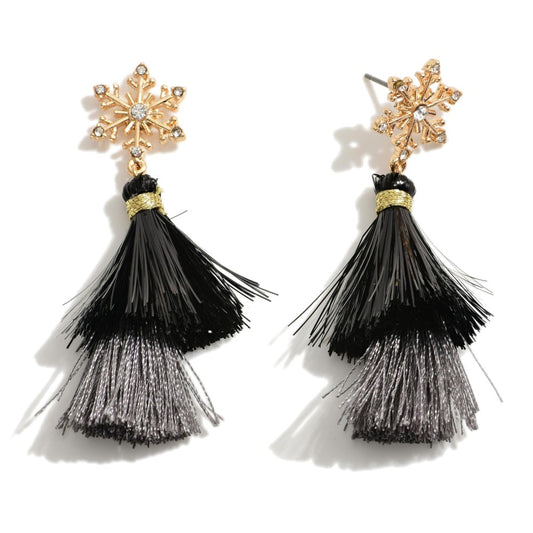 Snowflake Tassel Earrings