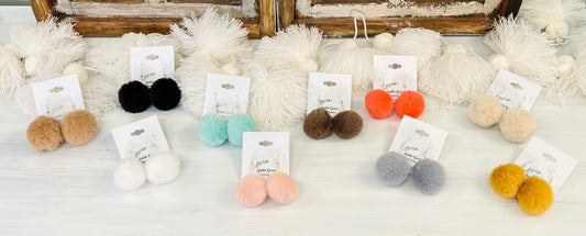 Mini Pom Earrings